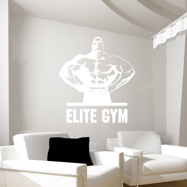 Veselá Stena Samolepka Elite Gym Farba: bílá, Veľkosť: 100 x 106 cm
