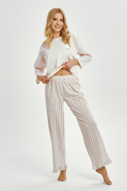 3438 DÁMSKE DLHÉ PYŽAMO VERA S-XL Béžová L