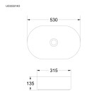 Mereo Umývadlo na dosku bez prepadu, Celie, 530x315x135 mm, okrúhle, keramické - pre zaslanie na palete UC533214O