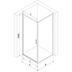 MEXEN/S - Exo sprchovací kút dvere krídlové 90 x 95, transparent, zlato 817-090-095-50-00