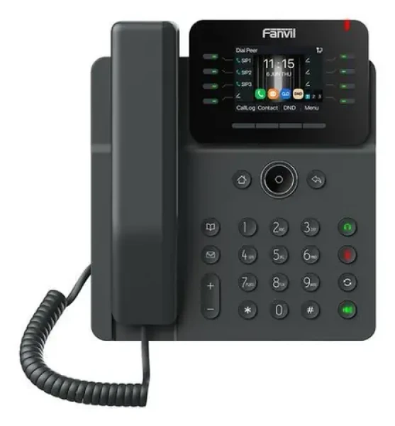 Fanvil V62G čierna / IP telefón / 12 SIP liniek / 6-cestná konferencia / 2x Gigabit / 2,8" (V62G BLACK)