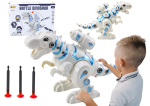Mamido Robot dinosaurus s vystreľovačom šípok so svetlami a zvukmi biely