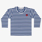 Comme des Garçons PLAY Kids Red Emblem Knit T-Shirt Blue 4