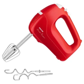Sencor SHM 5404RD červená / Ručný šľahač / 200W / 5 rýchlostí / hnetacie šľahacie metly (8590669211623)