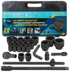 Satra Sada rázových nástrčných kľúčov 26 dielov / Sada nástrčných kľúčov / 3/4" 17-50 mm / 1" 55-65 mm / 12-hran (IF-68262-9MPB)