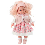 Mamido Bábika Sweet Angel v ružových šatách s kvetinovým vzorom a čelenkou 36 cm