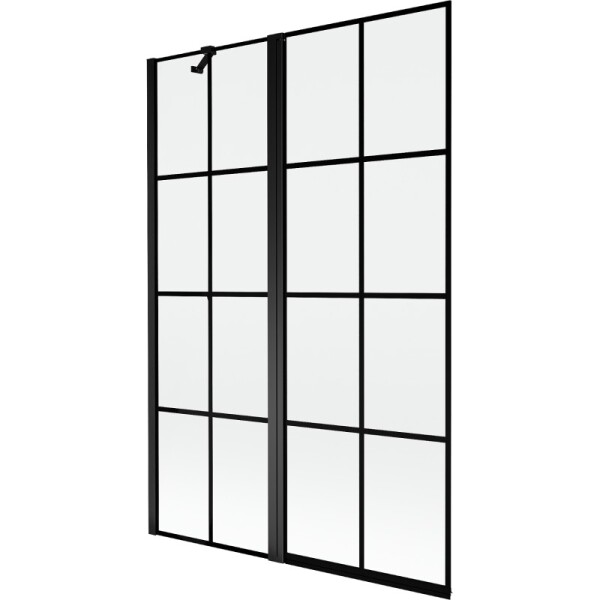 MEXEN - MIST vaňová zástena 120x150 cm 6mm f+s, čierna, dekor, ľavá 8A9-120-011-70-77-L