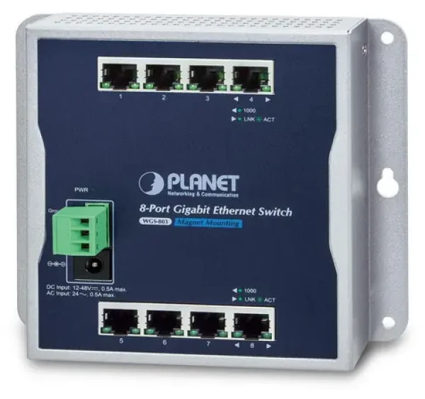 Planet WGS-803 / Switch / 8x RJ-45 10/100/1000 / Neriadený / Nástenný (WGS-803)