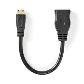 Nedis High Speed HDMI 0,2 m čierna / Kábel HDMI mini - HDMI / 4K 30 Hz / 10,2 Gbps / Ethernet (CVGB34590BK02)