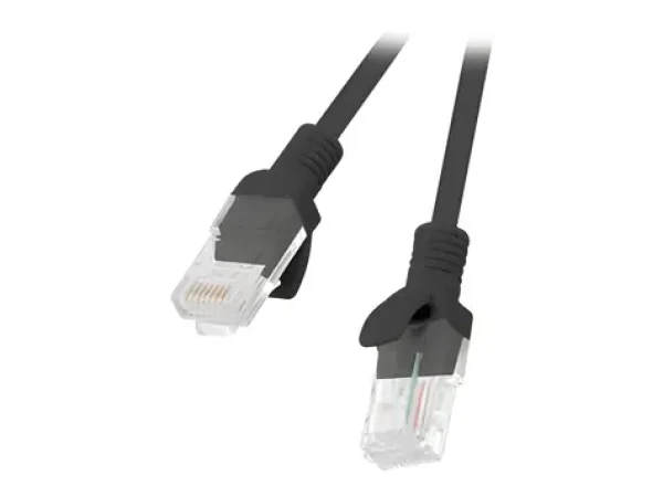 Lanberg CAT6 UTP čierna / Patch kábel / RJ45-RJ45 / 20 m / Fluke Passed (PCU6-10CC-2000-BK)