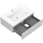 MEXEN/S - Rivel kúpeľňová skrinka 70 cm s umývadlom Otis, 1 šuplík, reliéf, šedá mat/biela mat 91A20-07023-1-BF62-W18M01