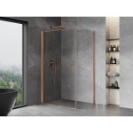 MEXEN/S - Mist-B sprchovací kút dvere krídlové 70 x 75, transparent, meď kartáčovaná 8A2T-070-075-65-00