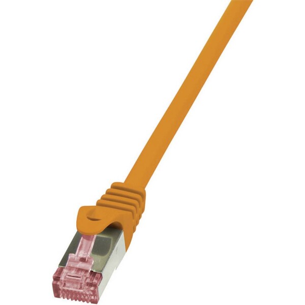 LogiLink CQ2078S RJ45 sieťové káble, prepojovacie káble CAT 6 S/FTP 5.00 m oranžová samozhášavý, s ochranou 1 ks; CQ2078S