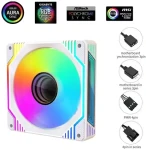 1stCool AURA EVO Mirror biela / Ventilátor / 120 mm / ARGB / PWM (F12-AURA-EVO-W1)