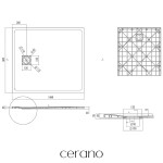 CERANO - Sprchová vanička obdĺžniková Pablo - SMC/minerálny kompozit - štruktúrovaná ivory - 100x90x3 CER-481390