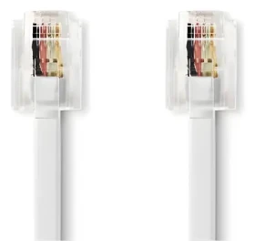 Nedis TCGB90200WT100 biela / Telefónny kábel / RJ11 - RJ11 / plochý / 10 m (TCGB90200WT100)