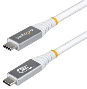 StarTech USB4 80Gbps 240W 0,5m biela / Kábel USB-C / DP2.1 / 8K60Hz / Rýchlonabíjanie (CC50CM80GUSB4CABLEW)