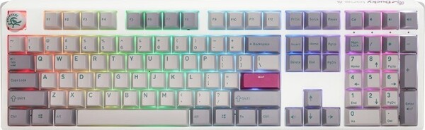 Ducky One 3 Mist Grey Gaming Keyboard, RGB LED - MX-Silent-Red (US)