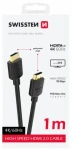 Swissten Kábel HDMI 2.0 (M) - HDMI 2.0 (M) 1m čierna / 18 Gbps / 4K / 60Hz / pozlátené kontakty (75501111)