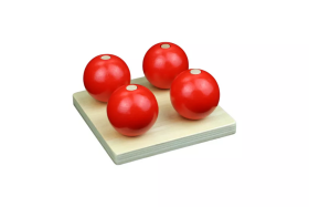 Moyo Montessori Moyo Montessori Drevené gule na kolíkoch - červené