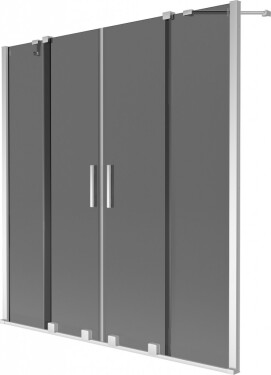MEXEN/S - Velar Duo dvojkrídlová posuvná vaňová zástena 140 x 150, grafit, chróm 896-140-000-42-01