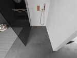 MEXEN/S - Kioto Sprchová zástena WALK-IN 70 x 200, grafit 8 mm, meď kartáčovaná 800-070-101-65-40