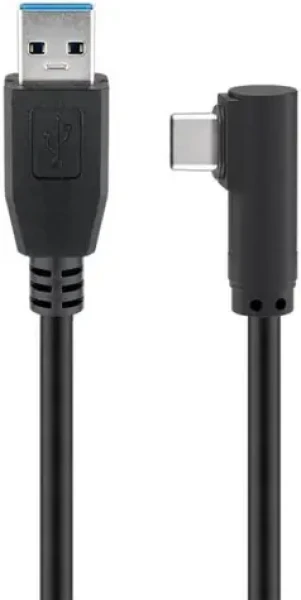 MicroConnect kábel USB-C 90° uhol (M) - USB3.0 A (M) 2m čierna / 5000Mbit/s (USB3.1CA2A)