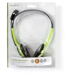 Nedis PC slúchadlá zelená (CHST100GN) / Slúchadlá / Stereo / Na uši / 2x jack 3,5 mm / Skladací mikrofón (CHST100GN)