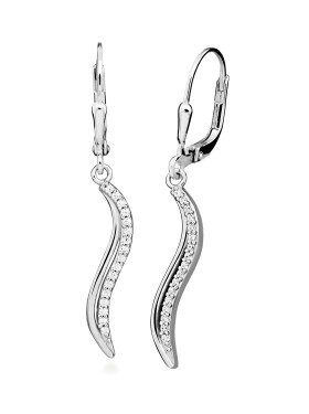 Silver Cat Strieborné visiace náušnice s čírymi zirkónmi Beauty SC597