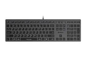 A4Tech FX60 (Biele podsvietenie) šedá / Drôtová klávesnica / membránová / USB-A / Podsvietenie / CZ layout (FX60-W-GY)