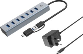 Conceptronic HUBBIES21GP huby i koncentratory USB 3.2 Gen 1 (3.1 Gen 1) Type-A 5000 Mbit/s Sivý