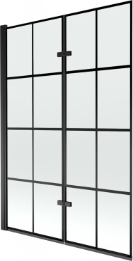 MEXEN - Castor vaňová zástena 2-krídlo 120 x 150, čierna vzor, čierna 892-120-002-70-77