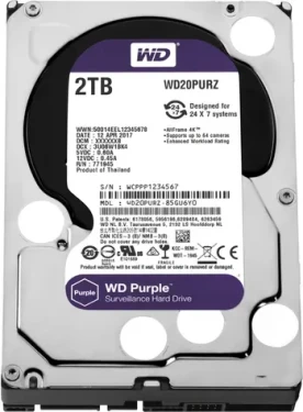 WD Purple 2TB / HDD / 3.5" SATA III / 5 400 rpm / 64MB cache / 3y (WD20PURZ)