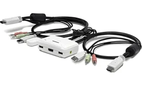 Trendnet TK-215i biela / KVM prepínač / 2 porty / HDMI / Full HD 1080p (TK-215I)