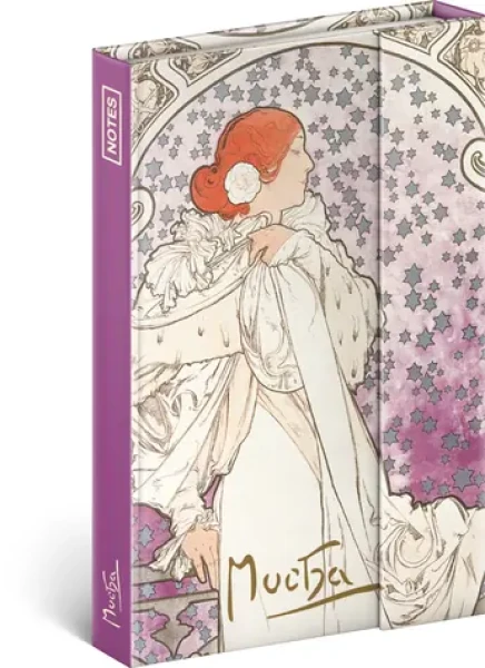 Presco Group Notes Alfons Mucha - Dáma / linajkový / 11 × 16 cm (A-4417)