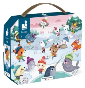 JANOD Puzzle v kufríku Party na snehu