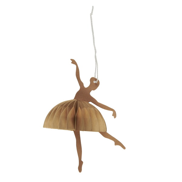 IB LAURSEN Papierová vianočná ozdoba Ballerina Dance position Brown 14 cm