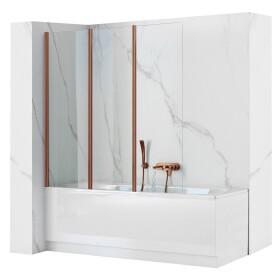 REA - Skladacia vaňová zástena AGAT-3 120 Brush Copper REA-W5697