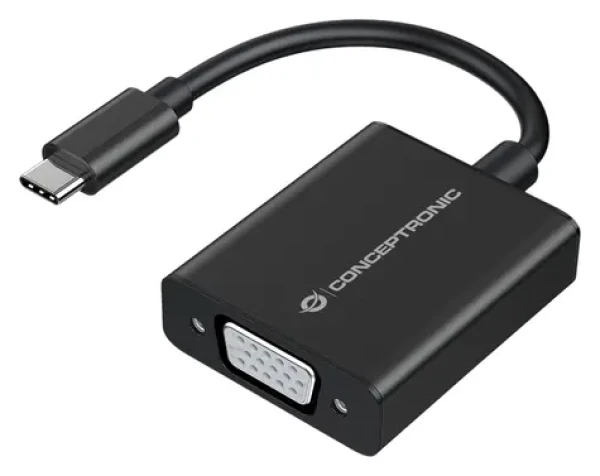 Conceptronic USB-C 3.2 na VGA čierna / Adaptér / 1920 × 1080 px / 60 Hz / 0,10 m (ABBY05B)