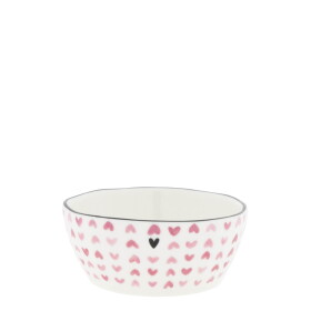 Bastion Collections Keramická mištička Pink Print 80 ml Srdiečka