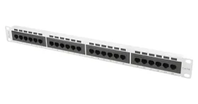 Lanberg Patch panel šedý FTP / 24 portov / RJ-45 / CAT5E / 1U / 19" (PPS5-1024-S)