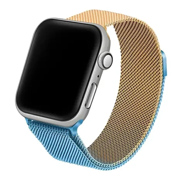 Beline Steel modro-zlatá / Opasok pre Apple Watch / 38/40/41 mm / Nerezová oceľ / magnetické zapínanie