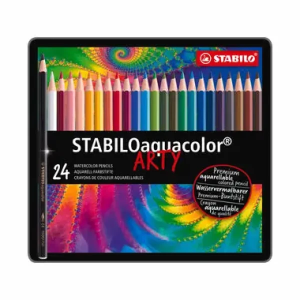 STABILO® aquacolor - 24 ks sada v plechu - 24 rôznych farieb (1624-5)