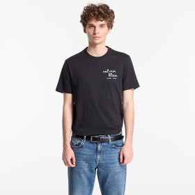 Tričko Calvin Klein Jeans Ss 30S Eu Ck Trvl Lines Seasonal Tee Black L