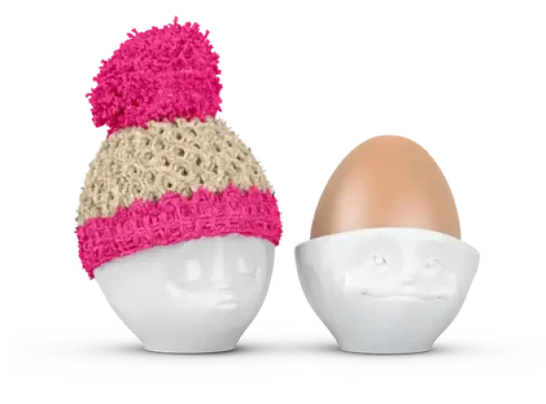 FIFTYEIGHT PRODUCTS Kalíšok na vajcia Mützchen slonová kosť/magenta / Kalíšok na vajcia (T015533)