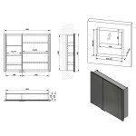 SAPHO - INTEGRA zápustná galérka s LED osvetlením, 85x70cm IN085
