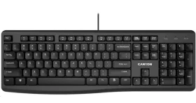 Canyon CNE-CKEY5-CS čierna / drôtová USB klávesnica / 104 kláves / 1.5m (CNE-CKEY5-CS)