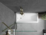 MEXEN/S - Cubik obdĺžniková vaňa 160 x 70 cm s panelom + vaňová zástena 90, transparent, zlatá 550316070X9509000050