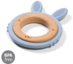 BABYONO Hryzačka dreveno-silikónová Bunny