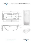 BESCO - Obdĺžniková vaňa MAJKA NOVA - Nožičky k vani - Bez nožičiek, Rozmer vane - 150 × 70 cm VANMAJN150